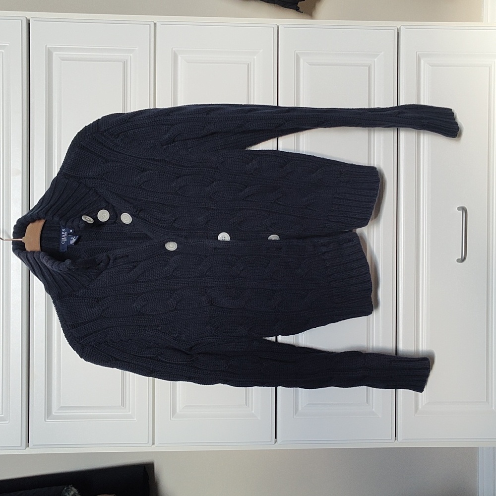 - Chaps open cardigan sweater long sleeves